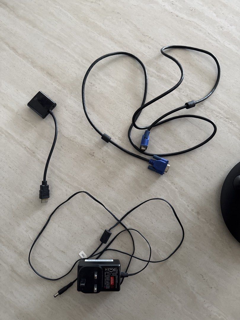HDMI Adapter, VGA Cable, and Power Adapter