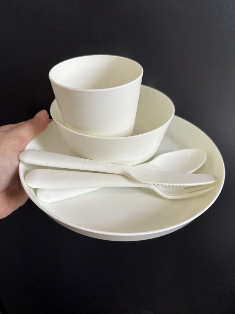 IKEA KALAS Dinnerware Set (Category: Dinnerware & Cutlery) located in Manila. Submitted by happyeight (Listing ID 1434411837, Image 1). Description: IKEA KALAS Dinnerware Set - Includes: Plate, Bowl, Cup, Spoon, Fork, Knife - Classic white color - Durable and easy to clean - Perfect for everyday use or picnics.
