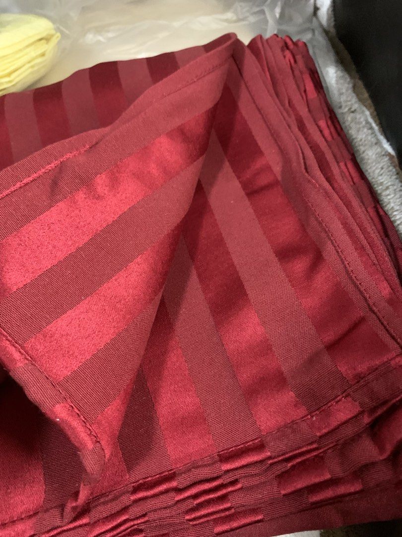 Japan table cloth /napkin (Category: Towels, Napkins & Holders) located in Cabanatuan. Submitted by mjluxxejapan (Listing ID 1434395950, Image 2). Description: 2 pcs for 100.bnew cond .approx 20”x20” mkapal cotton mganda texture . Maroon color .