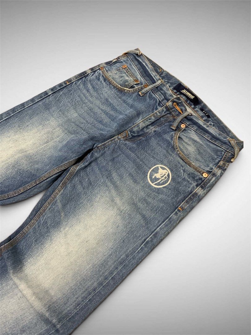 Jasonwood Slevedge Jeans (Category: Jeans) located in Mandaue City. Submitted by sinina.ceb (Listing ID 1434534339, Image 2). Description: Dimensions (inches) Waistline - 30 Length - 41 Thigh - 9 Leg hole - 6.5 Color rate - 9/10 Condition - 9/10 Issue: see pic 6 & 7 Payment - Maya Payment first / NO COD, COP J&T courier / SF charge to buyer ❗Delivery of orders to courier is on SATURDAY. •Color may vary due to lighting •Manage your expectations si