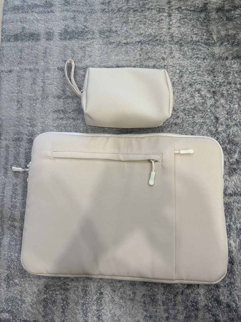 Laptop Sleeve with Pouch - Beige465764577863936002