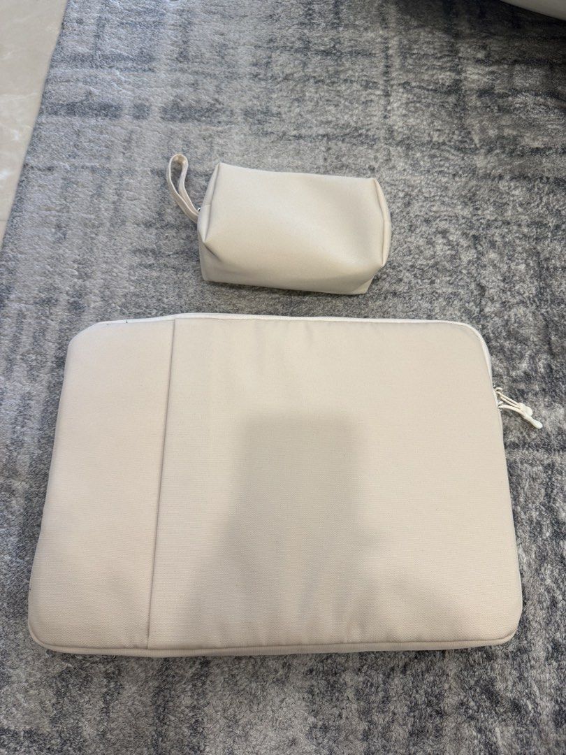 Laptop Sleeve with Pouch - Beige465764577863936003