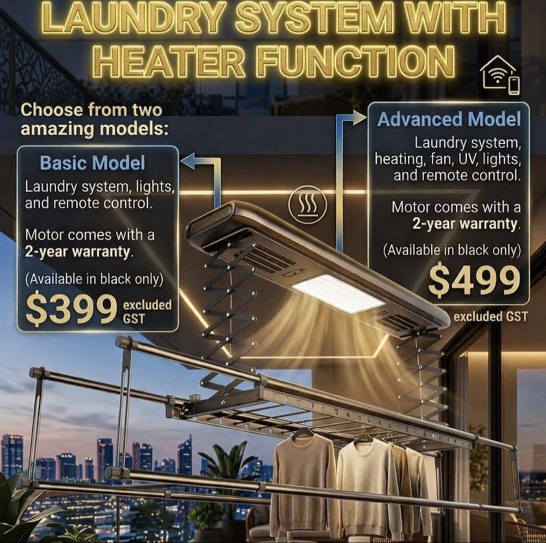 Laundry System with Heater Function - Advanced Model, Furniture & Home ...