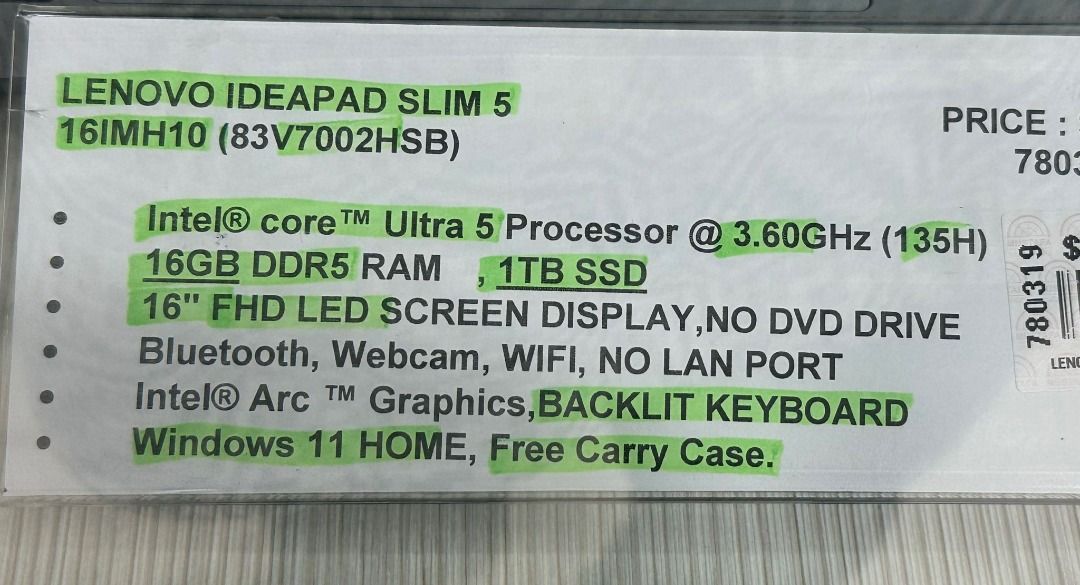 Lenovo IdeaPad Slim 5 16IMH10 Laptop
