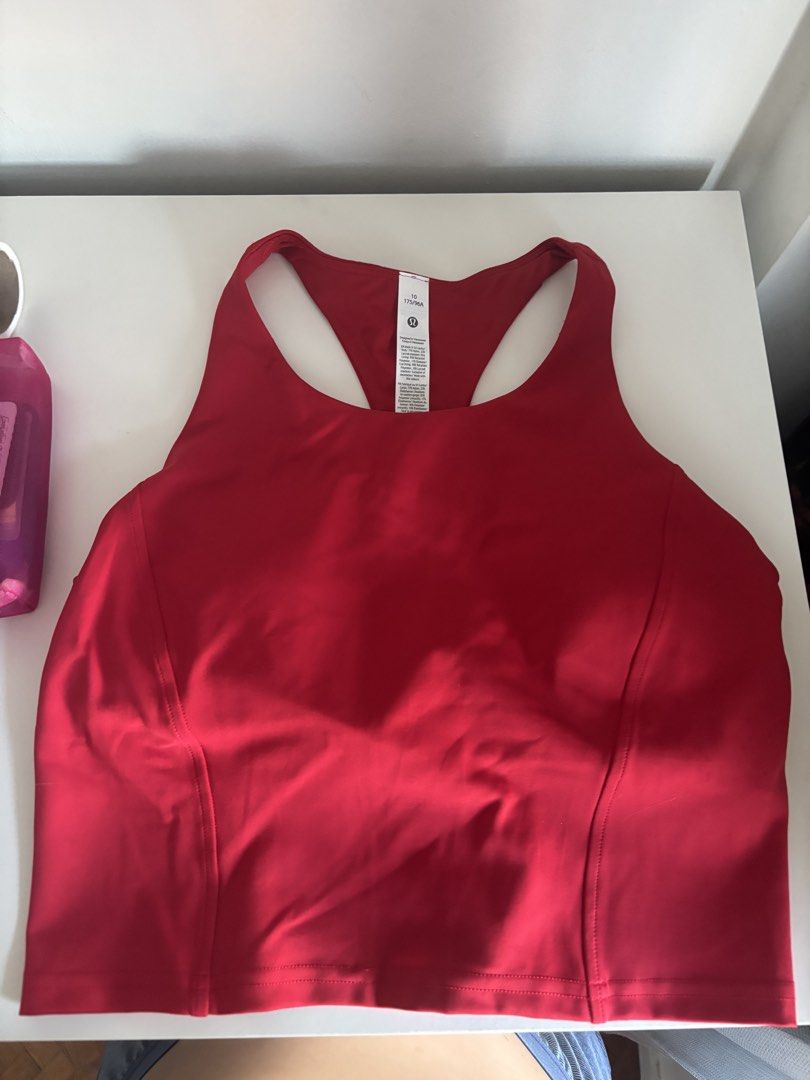 Lululemon Wunder Train Racerback Tank - Oxford Red (Category: Activewear) located in Pasig City. Submitted by regina.mac (Listing ID 1434487308, Image 1). Description: RFS: Wrong fit Brand new with tags More details: https://www.lululemon.com.hk/en-hk/p/lunar-new-year-wunder-train-racerback-tank-medium-support%2C-b%2Fc-cup/prod20006147.html.