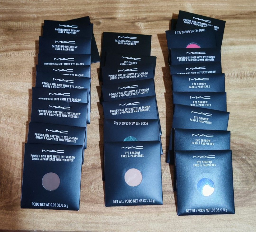 MAC eyeshadow refill (SOLD SEPARATELY) 🚨 FINAL STOCK SALE (Category: Makeup) located in Marikina City. Submitted by myspace1971 (Listing ID 1434410712, Image 1). Description: 👉 PLEASE READ 💯% Guaranteed authentic Stocks: Cobalt 3 cozy grey 4 Fall in love 4 Give a glam 4 My tweed 3 Emerald cut 4 Werk Werk Werk 1 Lens blur 1 What clout 2 🫱👉 On hand /AVAILABLE/AVAILABLE/AVAILABLE🫱unless marked SOLD LOCATION📍MARIKINA ✅ Pay first before shippin