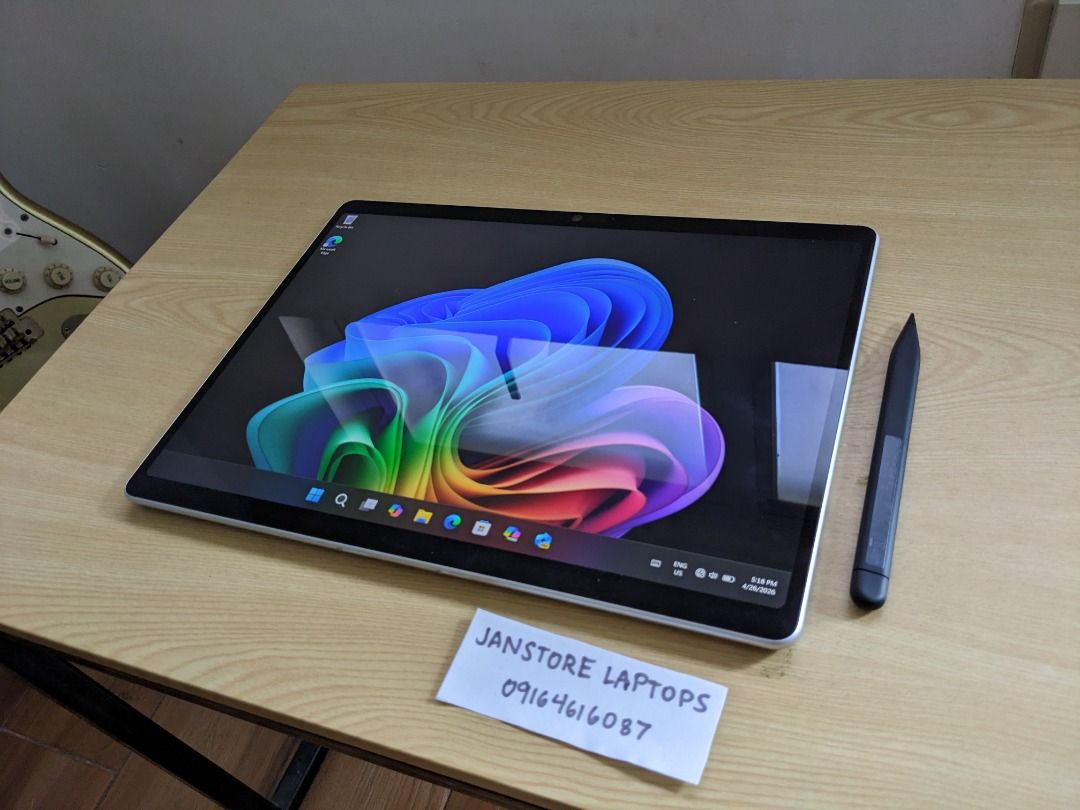 Microsoft Surface Pro 11 (Category: Laptops & Notebooks) located in Quezon City. Submitted by janstore-computer-trading (Listing ID 1434496176, Image 1). Description: Model : Microsoft Surface Pro 11 (Snapdragon X X1P64100 ,16GB ram , with Pen) Condition : Slightly Used , Very Smooth Price : 37,500 Specs: Processor : Snapdragon X X1P64100 10 Cores 10 Threads ( 3.4 Ghz ) Ram : 16 GB LPDDR5x RAM Storage : 256 GB SSD PCIE Gen 4 Graphic Card : Qualco