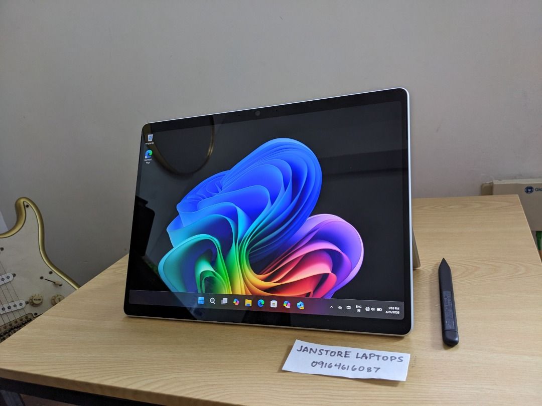 Microsoft Surface Pro 11 (Category: Laptops & Notebooks) located in Quezon City. Submitted by janstore-computer-trading (Listing ID 1434496176, Image 2). Description: Model : Microsoft Surface Pro 11 (Snapdragon X X1P64100 ,16GB ram , with Pen) Condition : Slightly Used , Very Smooth Price : 37,500 Specs: Processor : Snapdragon X X1P64100 10 Cores 10 Threads ( 3.4 Ghz ) Ram : 16 GB LPDDR5x RAM Storage : 256 GB SSD PCIE Gen 4 Graphic Card : Qualco