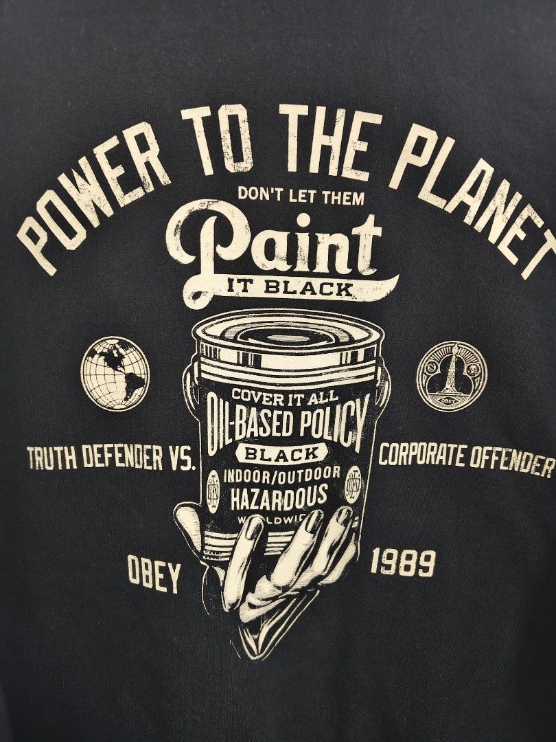 Obey "Paint It Black" sweatshirt - Size S (Category: Tshirts & Polo Shirts ) located in Cavite. Submitted by whew12 (Listing ID 1434560252, Image 2). Description: 🔥 Brand/Item: Obey "Paint It Black" sweatshirt - Size S 📏 Size: Small on tag (W: 20 x L: 26) 💰 Price: ₱500 🚚 Shipping: J&T or Lalamove (Shipping fee shouldered by buyer) 📸 Swipe for more photos and details ⚠️ Color may vary slightly due to lighting 💌 DM for inquiries.