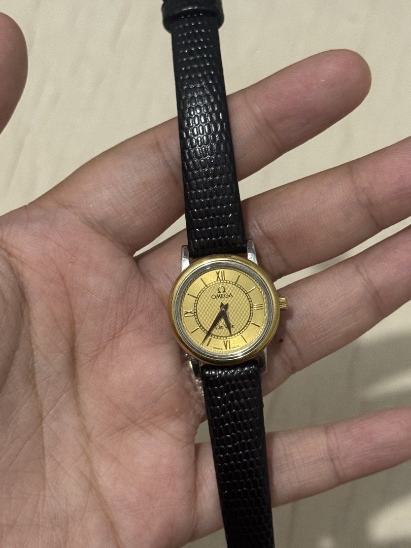 Omega De Ville Gold Dial Watch (Category: Luxury Watches) located in Quezon City. Submitted by krstnirishy (Listing ID 1434490543, Image 2). Description: De Ville Prestige 1998 18k Solid Gold Bezel , hands, indices, and crown RFS: can't take care of it.