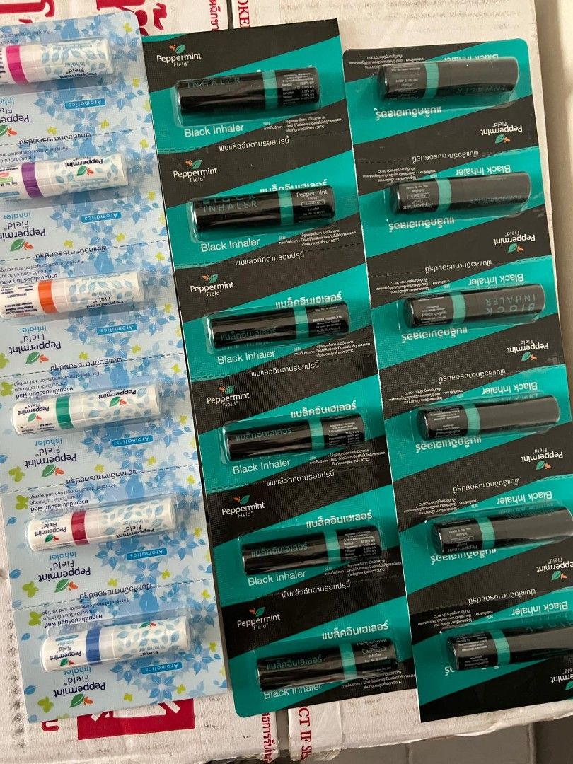 Peppermint Field Black Inhaler (Category: Medical Supplies & Tools) located in Manila. Submitted by lolaessentials.ph (Listing ID 1434522152, Image 1). Description: - Peppermint Field Black Inhaler & Peppermint Field White Inhaler - New and sealed - Individually packaged for freshness - Have other items please pm.