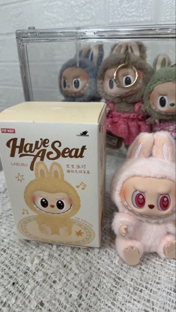 Pop Mart Labubu Have a Seat & Exciting Macaron (Category: Designer & Blind Box Toys) located in Cavite. Submitted by blairful (Listing ID 1434539179, Image 3). Description: - Collectible Labubu figures - From Pop Mart's Have a Seat and Exciting Macaron series - Various colors and styles available - Figures with and without boxes - Features the iconic Labubu design - Great for collectors and gifts Display only and used as bag charm With box/card/F