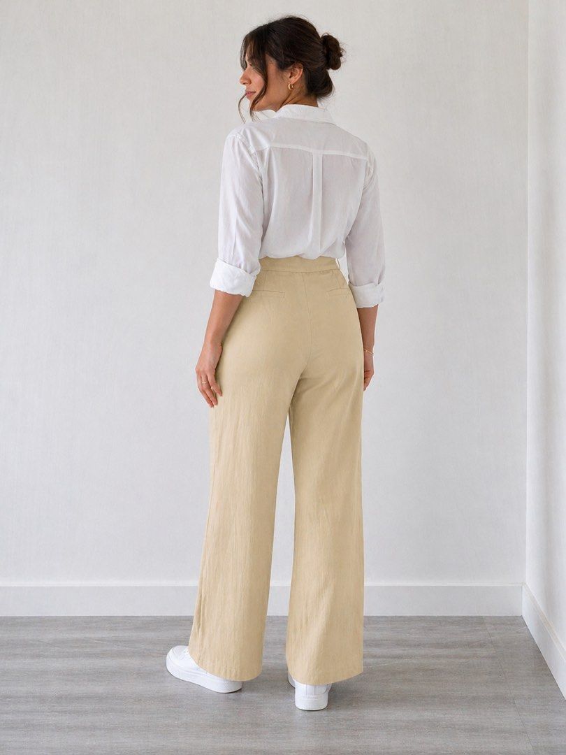 Preloved by SHEIN linen square pants original 💯 (Category: Other Bottoms) located in Caloocan City. Submitted by rqueenluxuryph (Listing ID 1434461899, Image 2). Description: Preloved SHEIN linen pants original 💯 Good condition No issue Size: large .