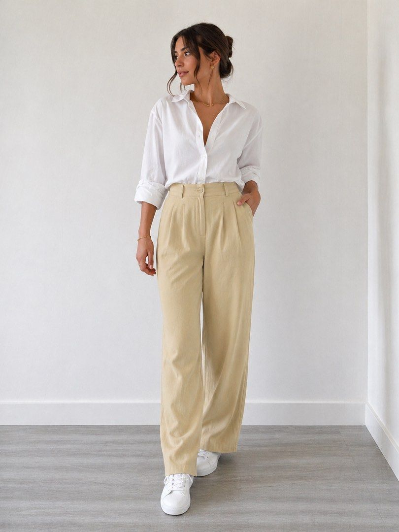 Preloved by SHEIN linen square pants original 💯 (Category: Other Bottoms) located in Caloocan City. Submitted by rqueenluxuryph (Listing ID 1434461899, Image 1). Description: Preloved SHEIN linen pants original 💯 Good condition No issue Size: large .