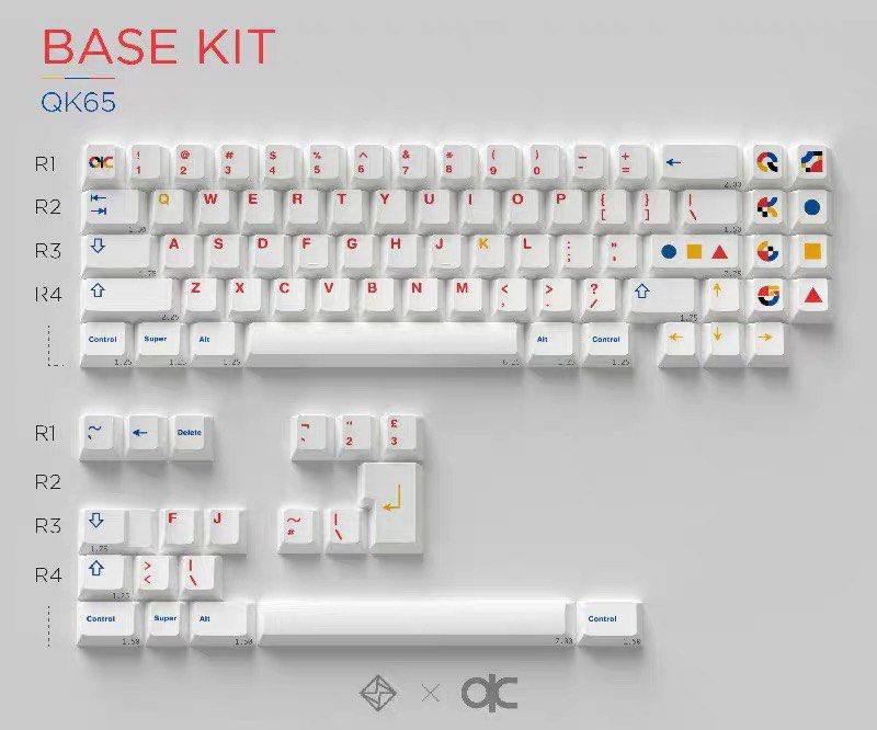 QK65 QWERTYKEYS Base Kit - White465501192392560640