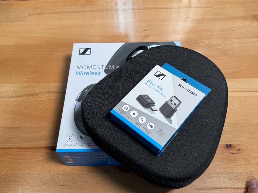 Sennheiser Momentum 4 Wireless Headphones (Category: Headphones & Headsets) located in Caloocan City. Submitted by aquinasramonrcb (Listing ID 1434454134, Image 3). Description: - Sennheiser Momentum 4 Wireless Headphones (Gray/Black) - Comes with BTD 700 dongle to unlock Hi Res - Includes: Carrying case, BTD 700 dongle, cables, and airplane adapter - Comes with original box - USB-C charging port ------------- https://ph.sennheiser-hearing.com/pr