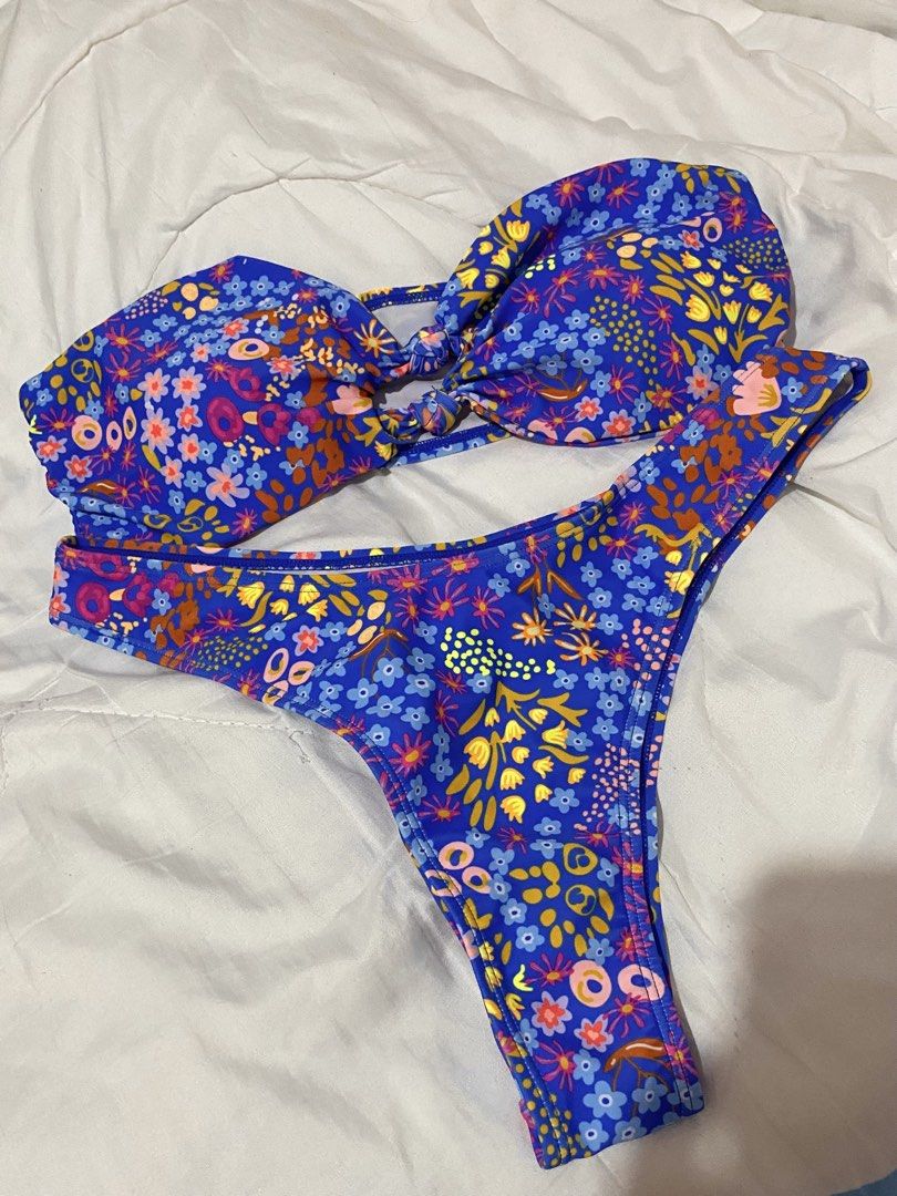 Shein Blue Floral Bikini Swimsuit (Category: Bikinis & Swimsuits) located in Caloocan City. Submitted by ashpreloves (Listing ID 1434497181, Image 1). Description: Size s-m not used.