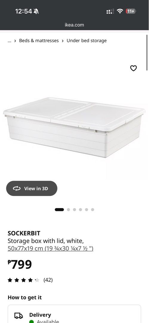 Sockerbit IKEA Storage (Category: Storage Boxes & Baskets) located in Malvar. Submitted by mrclarenz_e (Listing ID 1434429586, Image 1). Description: Sockerbit Bought last March 12,2026 Like New!!! Pick up here in Pasay or Lalamove car.