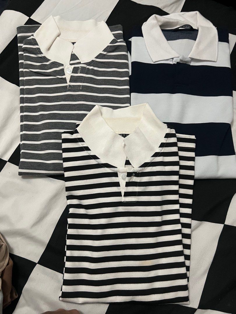 Stripes Polo Shirt (Category: Tshirts & Polo Shirts ) located in Las Pinas. Submitted by ffinds (Listing ID 1434388835, Image 1). Description: 🍊 Brand - Gryle Stripes Polo Shirts Dimensions: 22x28 ❗️Take all for 350 Alabang/Las Pinas Loc decluttering.