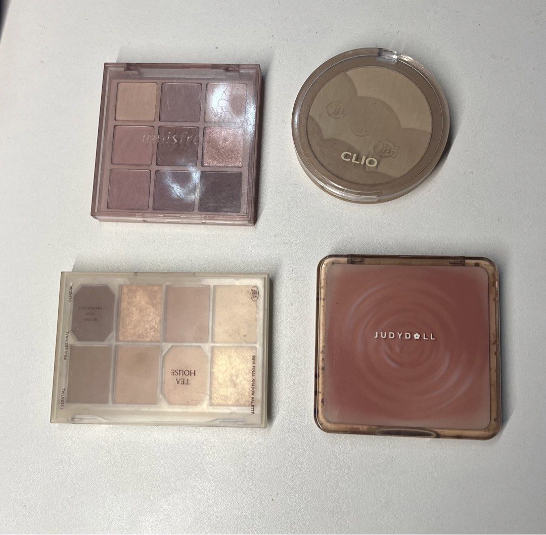 Take all K-Beauty makeup (Category: Makeup) located in Manila. Submitted by bahialover (Listing ID 1434512787, Image 1). Description: - Will clean items before shipping - Innisfree eyeshadow: 500 - BBIA eyeshadow: 250 - Judydoll contour palette: 75 (LAST PRICE) - Clio contour palette: 450 - Prices are negotiable RFS: I need funds asap :( MOP: Gcash MOD: Lalamove (SF is shouldered by buyer) .
