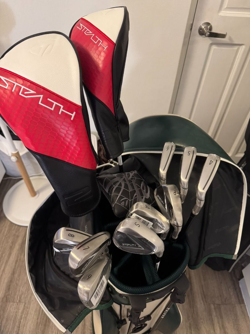 TaylorMade Stealth Complete Set + Spider GT Max | Mostly BNIP (Category: Golf) located in Taguig. Submitted by andy8803 (Listing ID 1434473459, Image 1). Description: Complete TaylorMade Stealth bundle + Spider GT Max putter. TAKE ALL and FOR SALE ONLY. Perfect game improvement set for beginners and experienced golfers alike. ▪️ Stealth 2 Driver Plus 10.5° — Mitsubishi Kai'li Red 6S (Excellent 9/10, used in Driving Range only) ▪️ Stealth #5 Wood 