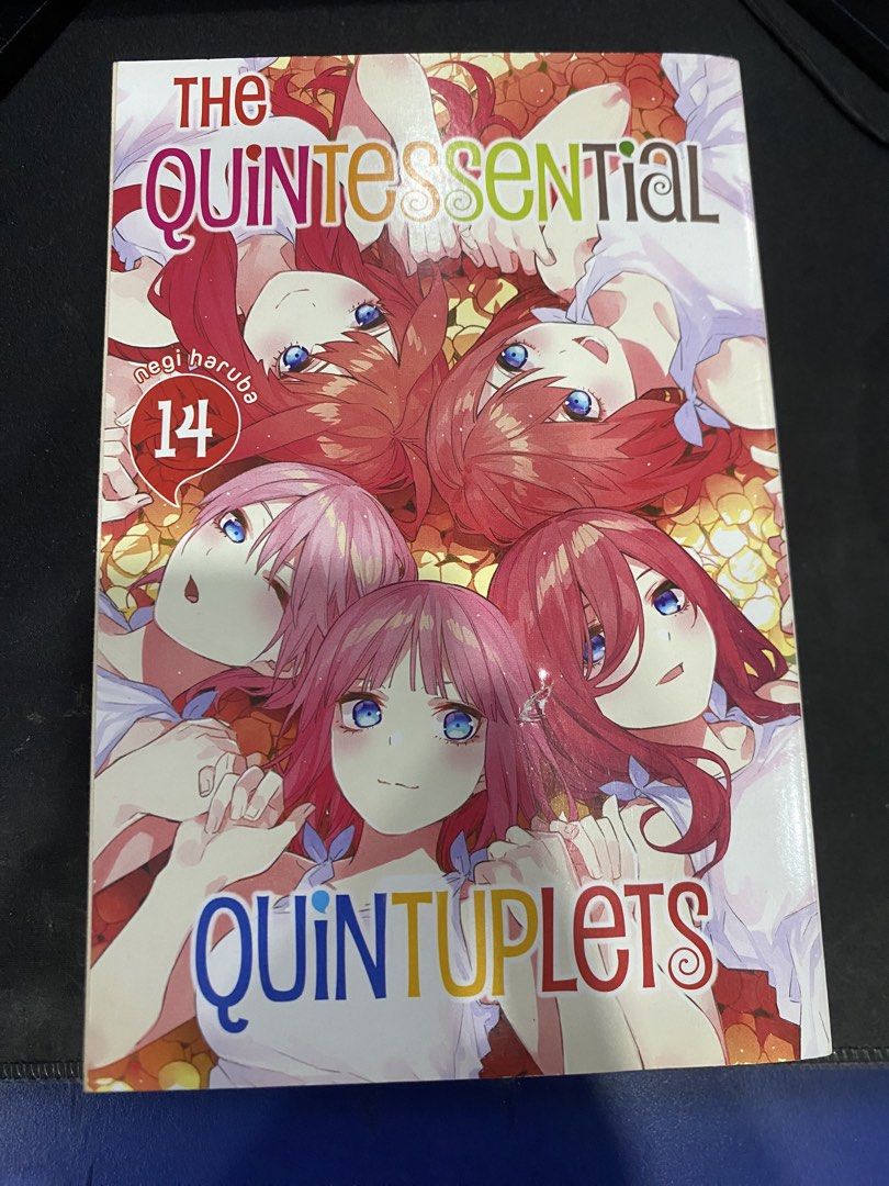 The Quintessential Quintuplets Volume 14 (Category: Comics & Manga) located in Manila. Submitted by whosdayun (Listing ID 1434563157, Image 1). Description: - The Quintessential Quintuplets manga volume 14 - Features the quintuplets on the cover - Written by Negi Haruba - Colorful cover art - Perfect for manga collectors!.