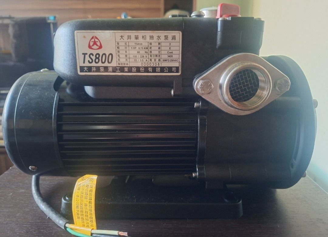 TS800 1HP Water Pump 110V/220V (Category: Home Improvement Tools & Accessories) located in San Pedro. Submitted by glockguy (Listing ID 1434520147, Image 1). Description: Selling brand new with box . Water pump for deep well and other application use. - TS800 Water Pump - 1HP motor - Compatible with 110V/220V - Made in Taiwan - ISO 9001 Certified - Features a red switch and black body - 1" (25mm) outlet - Suitable for non-stainless steel applicat