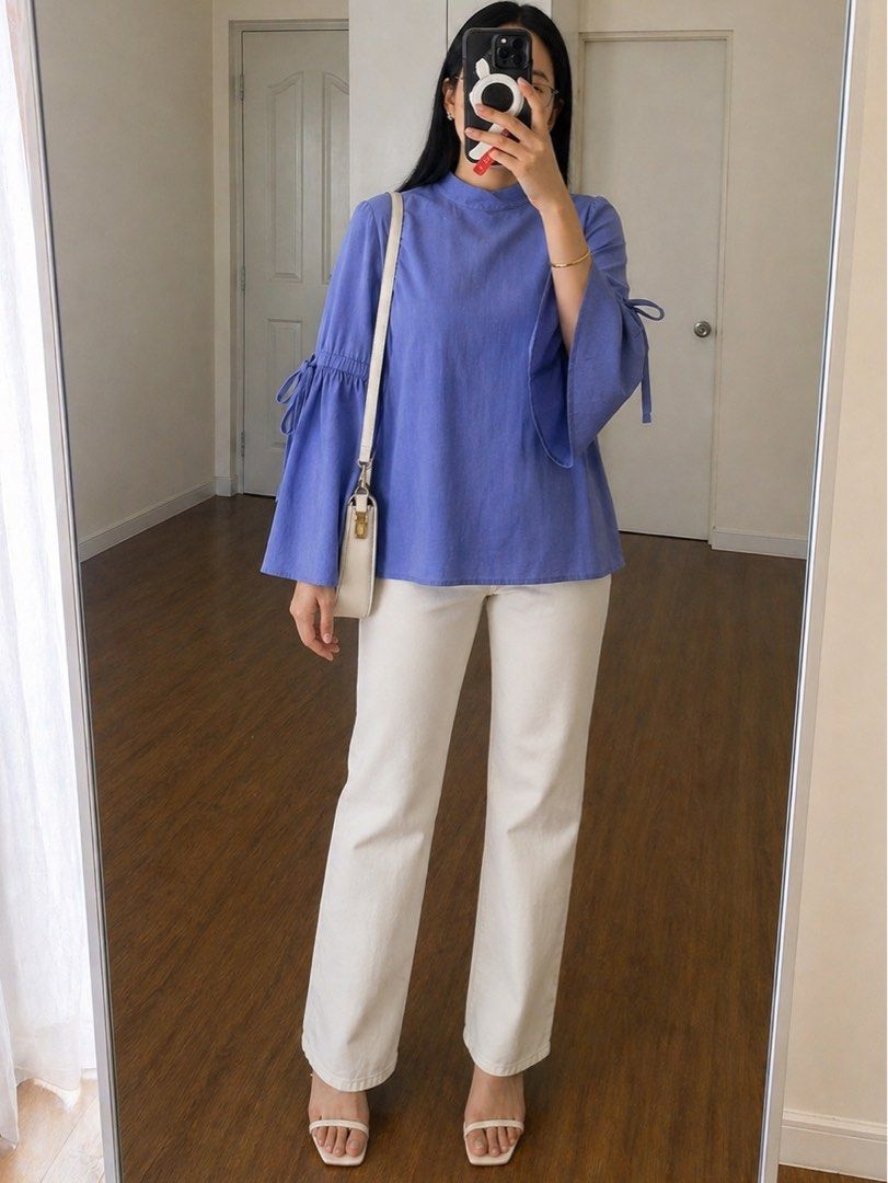 ZARA Linen Denim color Top (Category: Blouses) located in Angeles City. Submitted by LoveDainty (Listing ID 1434523099, Image 3). Description: ✔️ S on Tag. Can Fit S-M. No Flaws ✔️ 2 days reservation only ✔️ No return, No exchange ✔️ No Shope e Check out ✔️ Please Manage your expectations ✔️Shipping via LBC, J&T, JRS, Mr. Speedy, Lalamove, Grab .