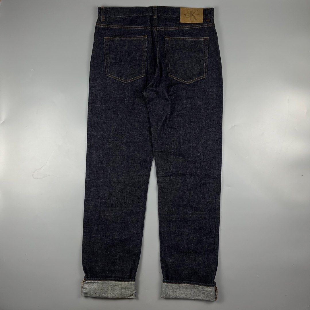 80’s Calvin Klein Raw Denim Pants (Category: Jeans) located in Los Banos. Submitted by 4030.archives. (Listing ID 1434771374, Image 2). Description: 80’s Calvin Klein Raw Denim Pants 1800 Pesos Waist : 16.5 inches Fits 32-33 Waistline Length : 44.5 inches Hem : 8 inches Good as new.