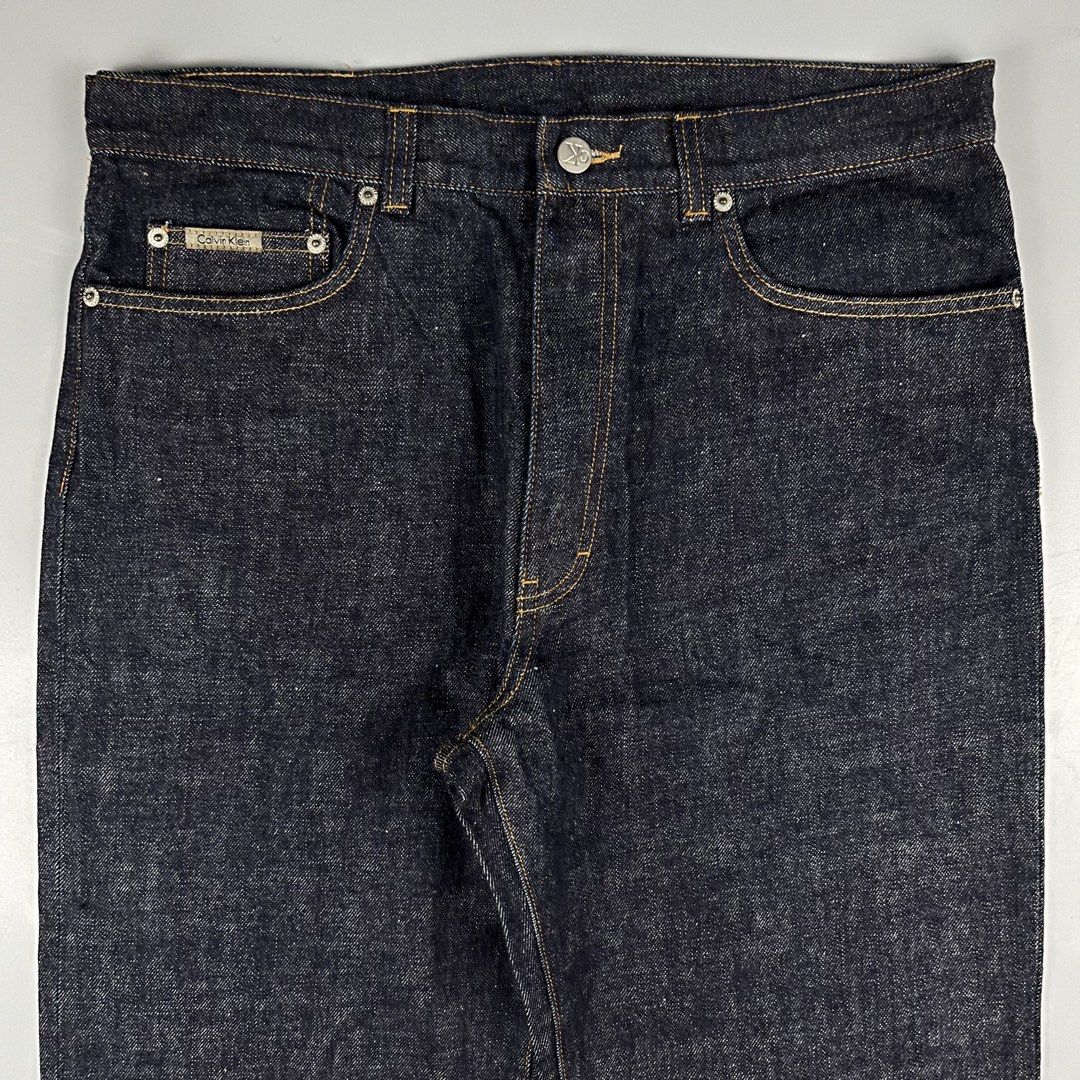 80’s Calvin Klein Raw Denim Pants (Category: Jeans) located in Los Banos. Submitted by 4030.archives. (Listing ID 1434771374, Image 3). Description: 80’s Calvin Klein Raw Denim Pants 1800 Pesos Waist : 16.5 inches Fits 32-33 Waistline Length : 44.5 inches Hem : 8 inches Good as new.