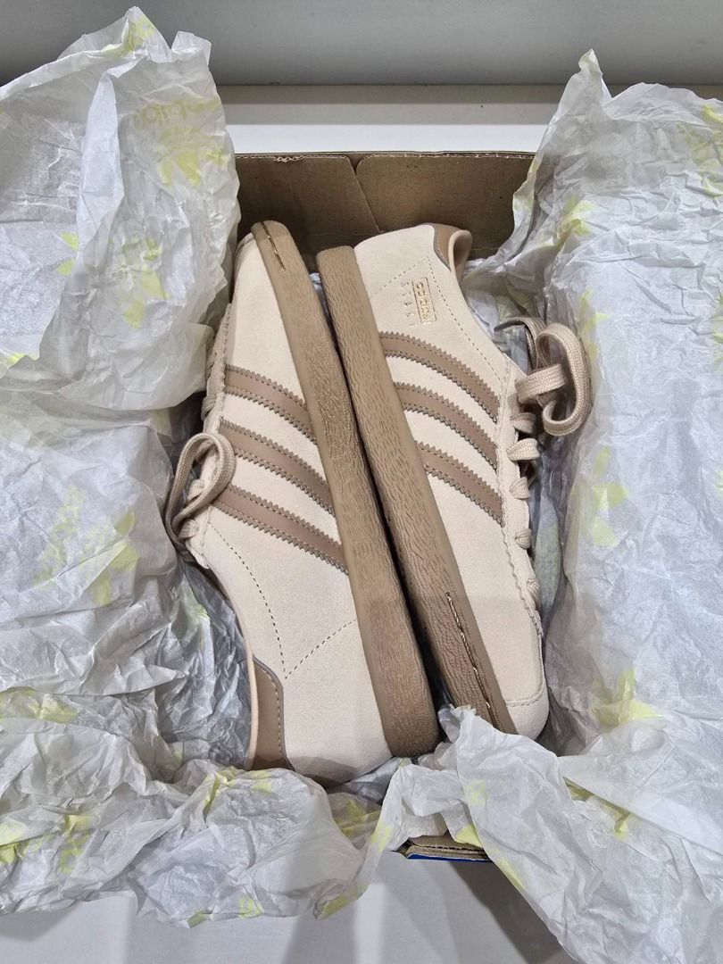 Adidas Stadt Beige Sneakers (Category: Sneakers) located in Makati City. Submitted by michaelbryant (Listing ID 1434669216, Image 3). Description: - Adidas STADT sneakers - Magic Beige/ Cardboard / Gold Metallic - Leather and synthetic upper - Textile and synthetic lining - EVA outsole - US 5.5 / UK 5 / EUR 38 / JPN 235 - Includes original box - Purchased from Seoul.