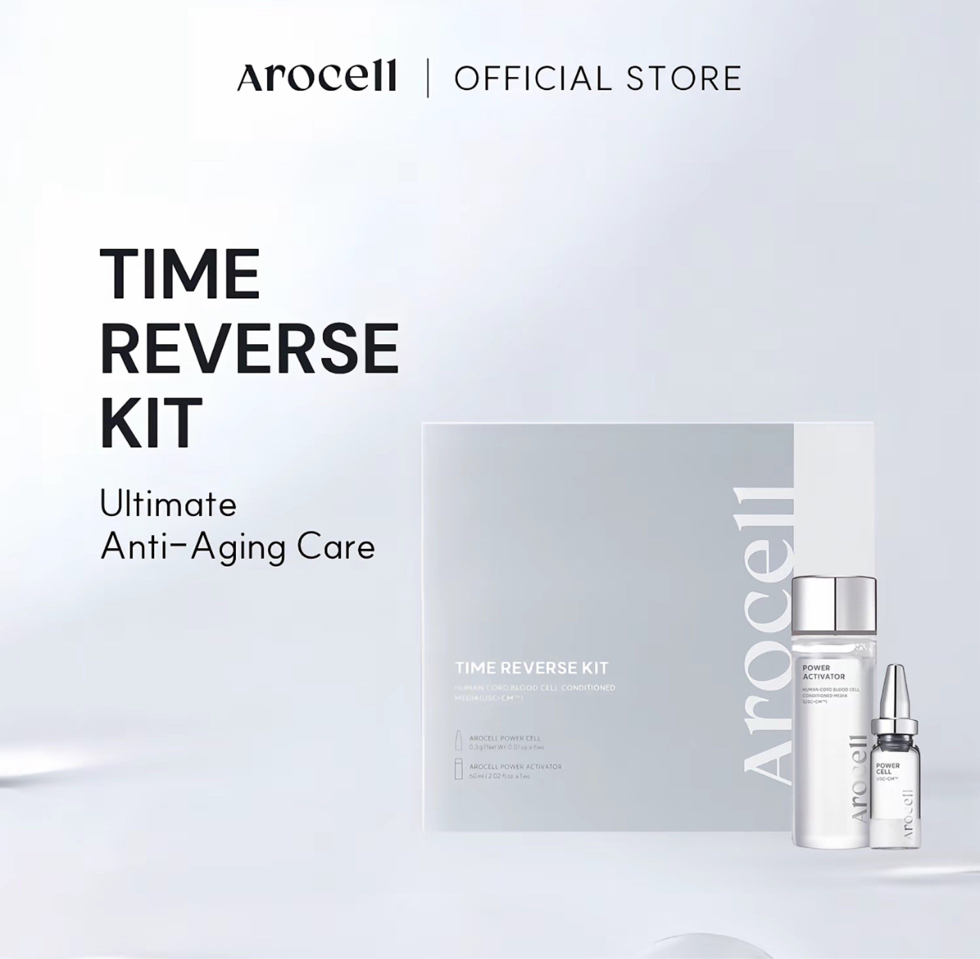 AROCELL TIME REVERSE KIT (Category: Face Care) located in Singapore. Submitted by philosophy_lurve (Listing ID 1434792172, Image 1). Description: Bought from official livestream with proof of purchase. Selling at a loss reason being my new skincare regimen can’t use this .