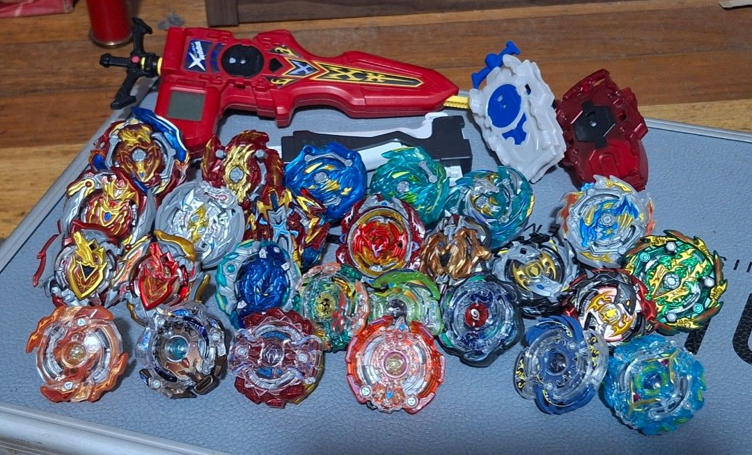 Beyblade Burst Beyblades (Category: Action & Battle Toys) located in Pateros City. Submitted by dragonakt (Listing ID 1433965667, Image 1). Description: Selling my old beyblades to help pay medical bills 3k for the whole set, give your offer if breakset sold: union achilles choz achilles emperer forneus buster xcalibur Ace Dragon Bushin Ashura Revive Phoenix.