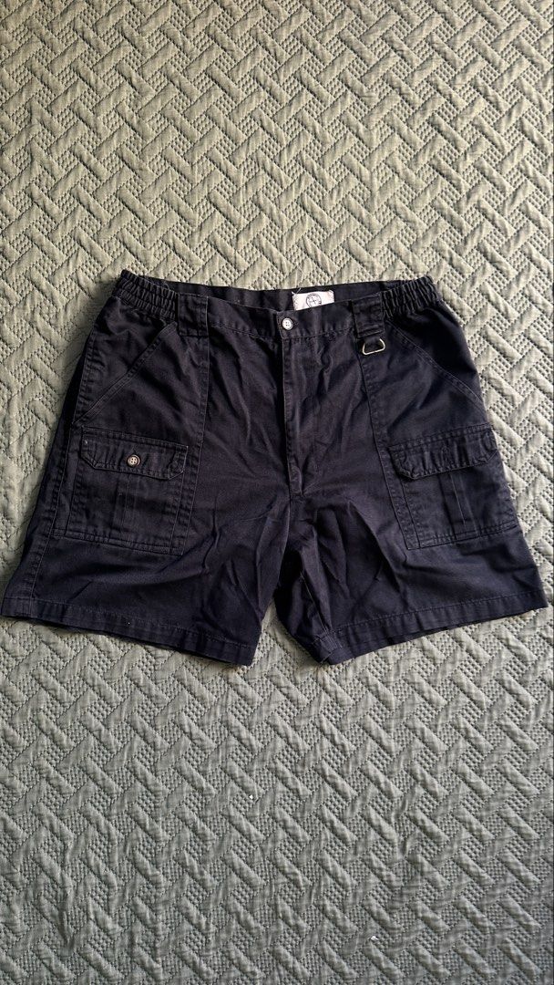 Black Cargo Shorts (Category: Shorts) located in Bacoor. Submitted by thethirdarchive (Listing ID 1434621728, Image 1). Description: - Classic black cargo shorts - Multiple pockets (2 front, 2 cargo) - Button closure - Partially elastic waistband - Durable fabric - Ideal for casual wear - size 36.