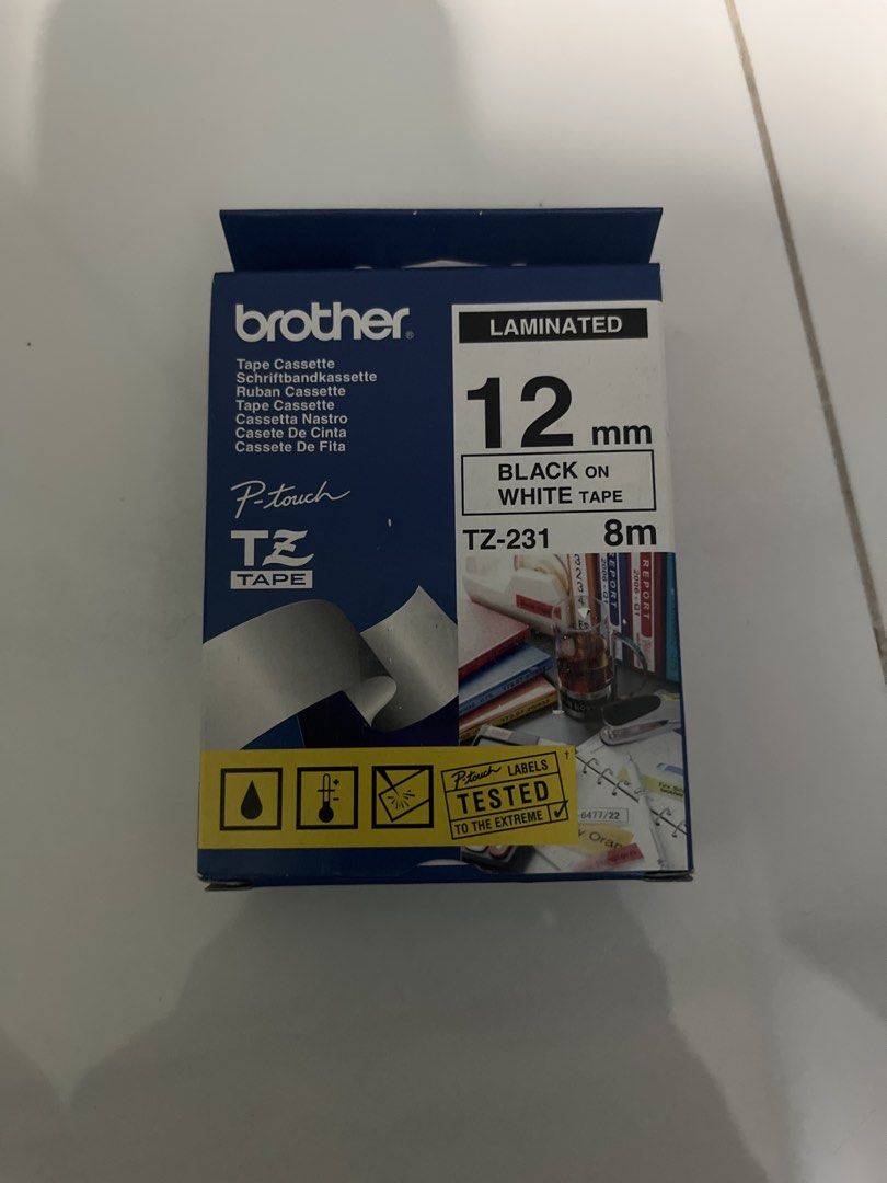 Brother P-Touch TZ-231 Label Tape - Black on White