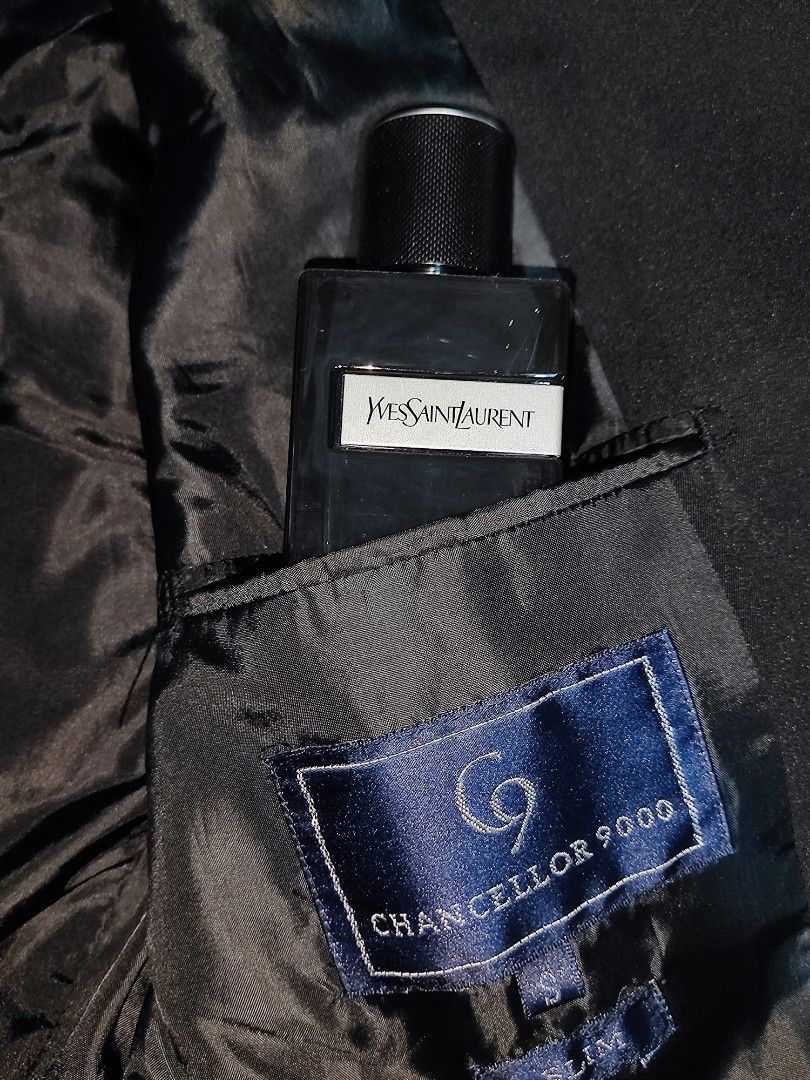Chancellor Black Tuxedo Blazer Jacket (Category: Coats, Jackets and Outerwear) located in Quezon City. Submitted by autodrop_ph (Listing ID 1434717905, Image 2). Description: Size: Small Dimes: Width: 19 inches Length: 28 inches Sleeves: 23.5 inches Excellent Condition..