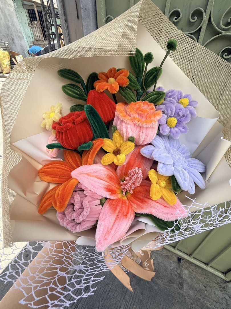 Flower Bouquet Fuzzy Wire (longlasting) (Category: Flowers & Bouquets) located in Makati City. Submitted by ckelvigneclothingco (Listing ID 1434613723, Image 1). Description: Onhand Unique Fuzzy Wire Bouquet Make love & surprises memorable & long lasting Iwas lanta, may forever na 💐 📍Binan City, Laguna 🛵 Lalamove or Grab only (c/o buyer) Below mall prices, direct crafter 👌.