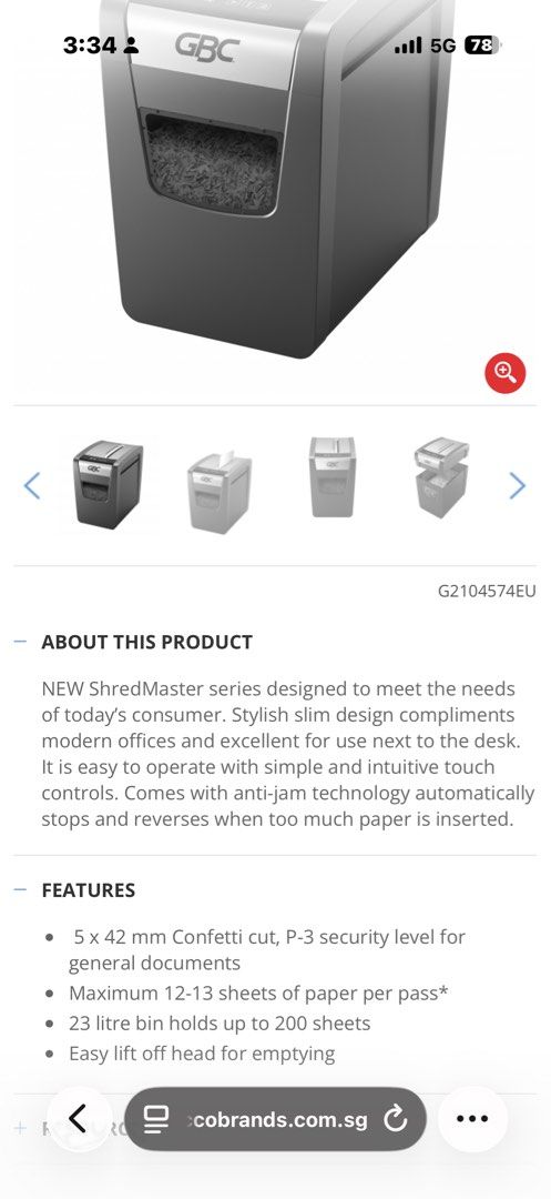 GBC Paper Shredder451912912382218244