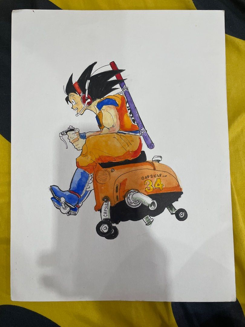 Goku Watercolor painting (Category: Art & Prints) located in Naic. Submitted by avin_pamplina (Listing ID 1434661097, Image 1). Description: Watercolor and pen on Fabriano 200 gsm 9x12 inches Sf care of buyer.