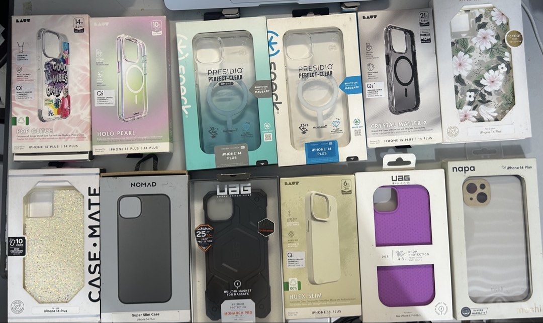 Iphone 14/15 plus powermac original pullout speck laut nomad uag (Category: Cases & Sleeves) located in Paranaque City. Submitted by fielasanik-anik (Listing ID 1434628148, Image 1). Description: Hello! Currently selling 100% original POWERMAC pullout IPHONE cases. All items are legit and may price tag pa from powermac Magsafe ₱800 Nonmagsafe ₱600 Mod: gcash,maya,gotyme,bpi Delivery: lalamove, grab, angkaspadala, j&t (u can choose if from baclara