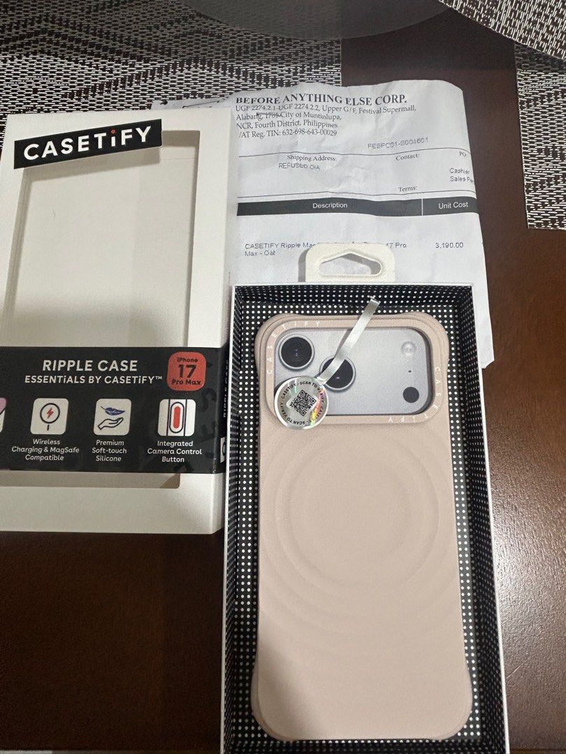 Iphone 17 promax & iphone air CASE ONLY (Category: iPhone 17 Series) located in Santa Rita. Submitted by zjiao (Listing ID 1434742902, Image 1). Description: Selling my preloved iphone 17 promax cases, please expect some hairlines and scratches po Please see prices below: Casetify Ripple (oat) w/receipt -2,300 SOLD❌ Rhinoshield clear w/receipt-2,000 Apple TechWoven cas-2,000 SOLD❌ Cygnett & Spigen-500 each Iphone Air belkin clear case w/receipt -