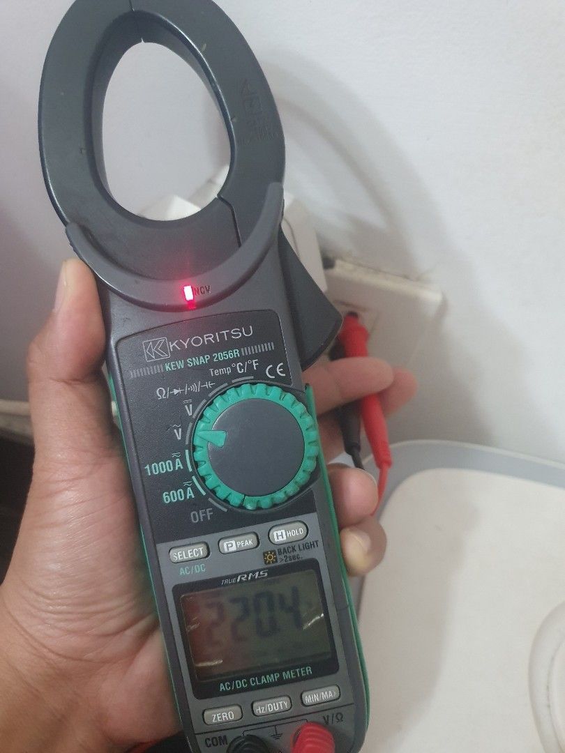 Kyoritsu 2056r Clamp Meter (Category: Electrical, Adaptors & Sockets) located in Las Pinas. Submitted by ljbusy (Listing ID 1434792616, Image 3). Description: Selling my Kyoritsu 2056R Digital Clamp Meter in very good working condition. Key Features: -True RMS measurement -Measures AC/DC current up to 1000A -Voltage measurement (AC/DC) -Resistance -Continuity -Frequency -Diode test -Inrush current measurement -temperature -backlit display -No Con