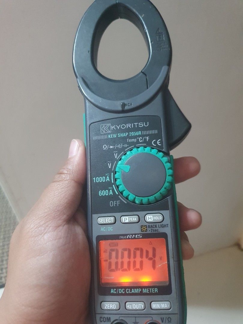 Kyoritsu 2056r Clamp Meter (Category: Electrical, Adaptors & Sockets) located in Las Pinas. Submitted by ljbusy (Listing ID 1434792616, Image 2). Description: Selling my Kyoritsu 2056R Digital Clamp Meter in very good working condition. Key Features: -True RMS measurement -Measures AC/DC current up to 1000A -Voltage measurement (AC/DC) -Resistance -Continuity -Frequency -Diode test -Inrush current measurement -temperature -backlit display -No Con