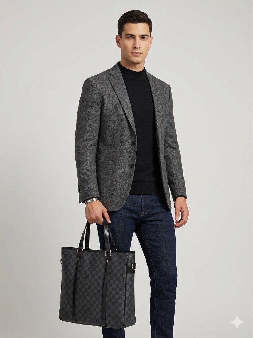 Louis Vuitton Damier Graphite Tote Bag (Category: Luxury Bags & Wallets) located in Manila. Submitted by manisanro47672 (Listing ID 1434806006, Image 1). Description: - Authentic Louis Vuitton Damier Graphite Tote Bag - Classic checkered design - Spacious interior - Dual top handles and detachable shoulder strap - Secure zip closure - Silver-tone hardware - Suitable for casual and business use.