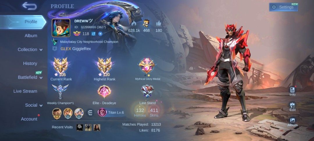 Mobile Legends Account - Exalted Collector I (Category: Others) located in Manila. Submitted by mysticstone-f786 (Listing ID 1434646736, Image 3). Description: fs 8k no to lowballers pls 1k crest / 16 days weekly dias(mamimili nalang) clean/rebindable.