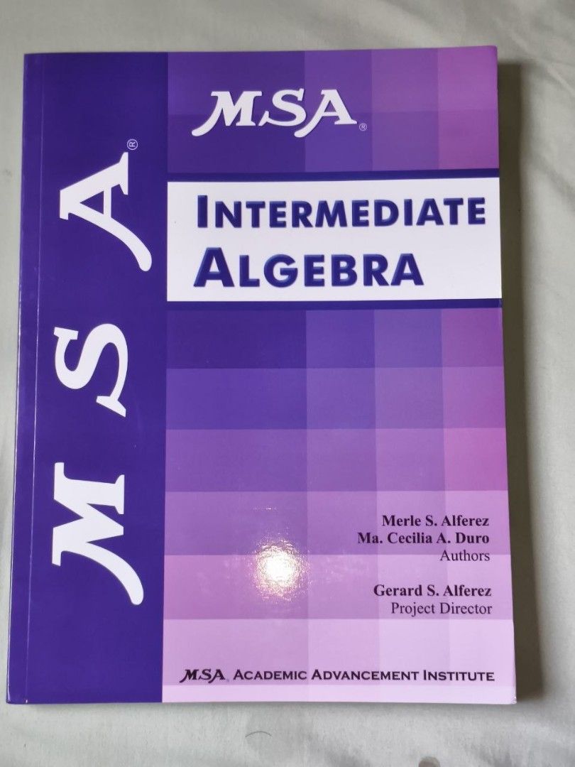 Intermediate Math Textbook MSA Intermediate Algebra Textbook, Hobbies & Toys, Books & Magazines ...