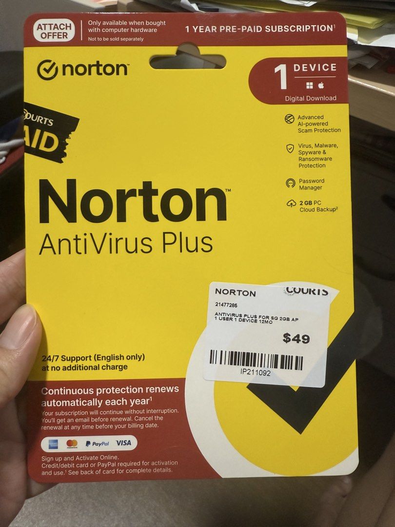 Norton AntiVirus Plus - 1 Device 1 Year Subscription439444468034457600