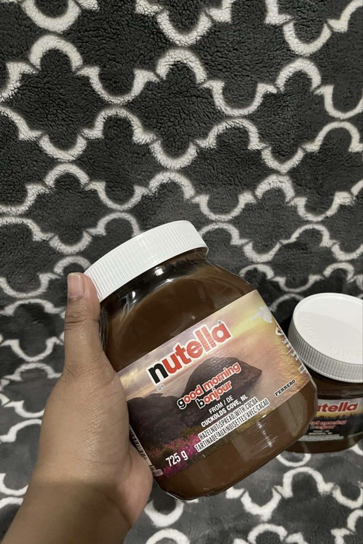 Nutella Hazelnut Spread 725g (Category: Other Food & Drinks) located in Manila. Submitted by lawin1969 (Listing ID 1434639110, Image 1). Description: - Nutella hazelnut spread - "Good Morning Bonjour" edition - 725g jar - Contains hazelnut spread with cocoa - Made by Ferrero.