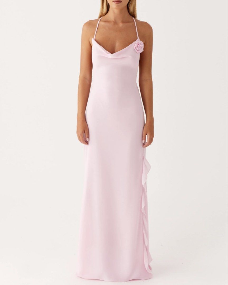 Peppermayo Exclusive First Class Maxi Dress - Pink (Category: Dresses) located in Angeles City. Submitted by shopjules (Listing ID 1434637283, Image 1). Description: First Class Maxi Dress – Step into luxury with this effortlessly chic design. The low front cowl and thin straps offer a delicate, sultry vibe, while the open back creates a show-stopping silhouette. Perfect for making an entrance wherever the night takes you. - Low front cowl - Maxi