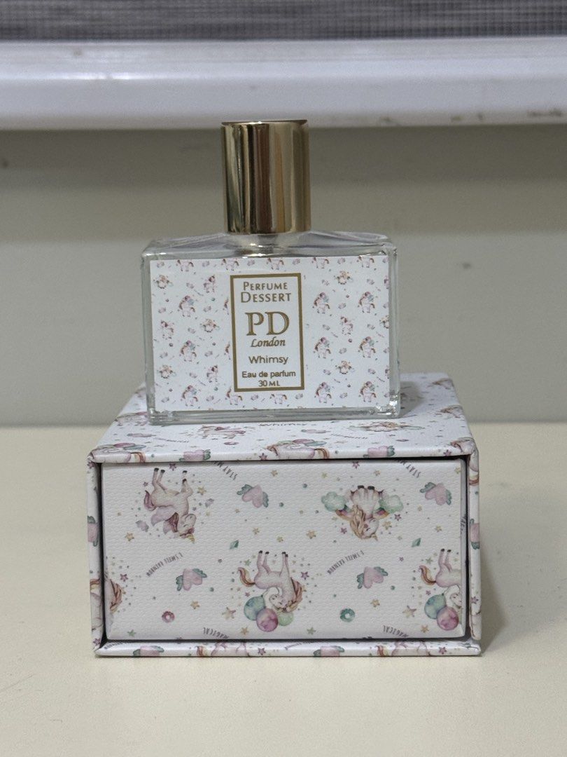 [LIKE NEW] Perfume Dessert London Whimsy 30ml (Category: Fragrance & Deodorants) located in Quezon City. Submitted by _aceys (Listing ID 1434777699, Image 1). Description: - Dessert London Whimsy Eau de Parfum - 30ml bottle - Unicorn design on the box - Gold cap on the bottle - Comes in its original box.